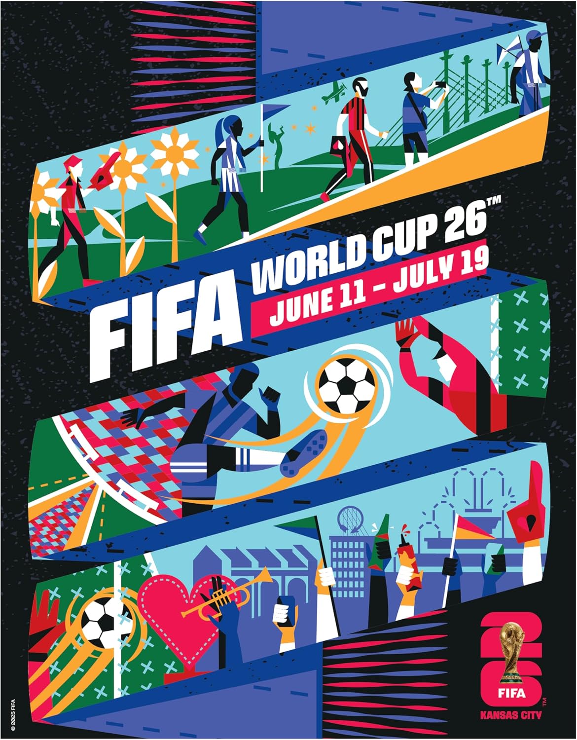FIFA World Cup Tournament Kansas City Magnet – Officially Licensed FIFA World Cup Magnet – Vibrant Host City Design – Durable Strong Hold – Perfect for Fridges, Lockers & Collectors