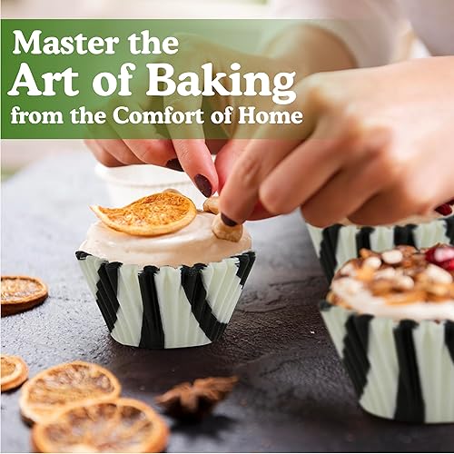 Vista 230 de Regency Wraps Vasos para hornear de grado profesional a prueba de grasa, paquete de 40 unidades, revestimientos estándar, lunares azul cobalto