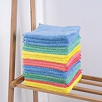 Vista 5 de Matthew - Paquete de 12 paños de limpieza de microfibra (12 x 12 pulgadas), trapos de limpieza de absorción de agua, reutilizables y lavables