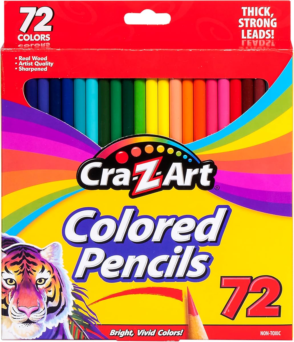 Cra-Z-Art Lápices de colores, 72 unidades, útiles para el regreso a clases, artes y manualidades, regalo para niños