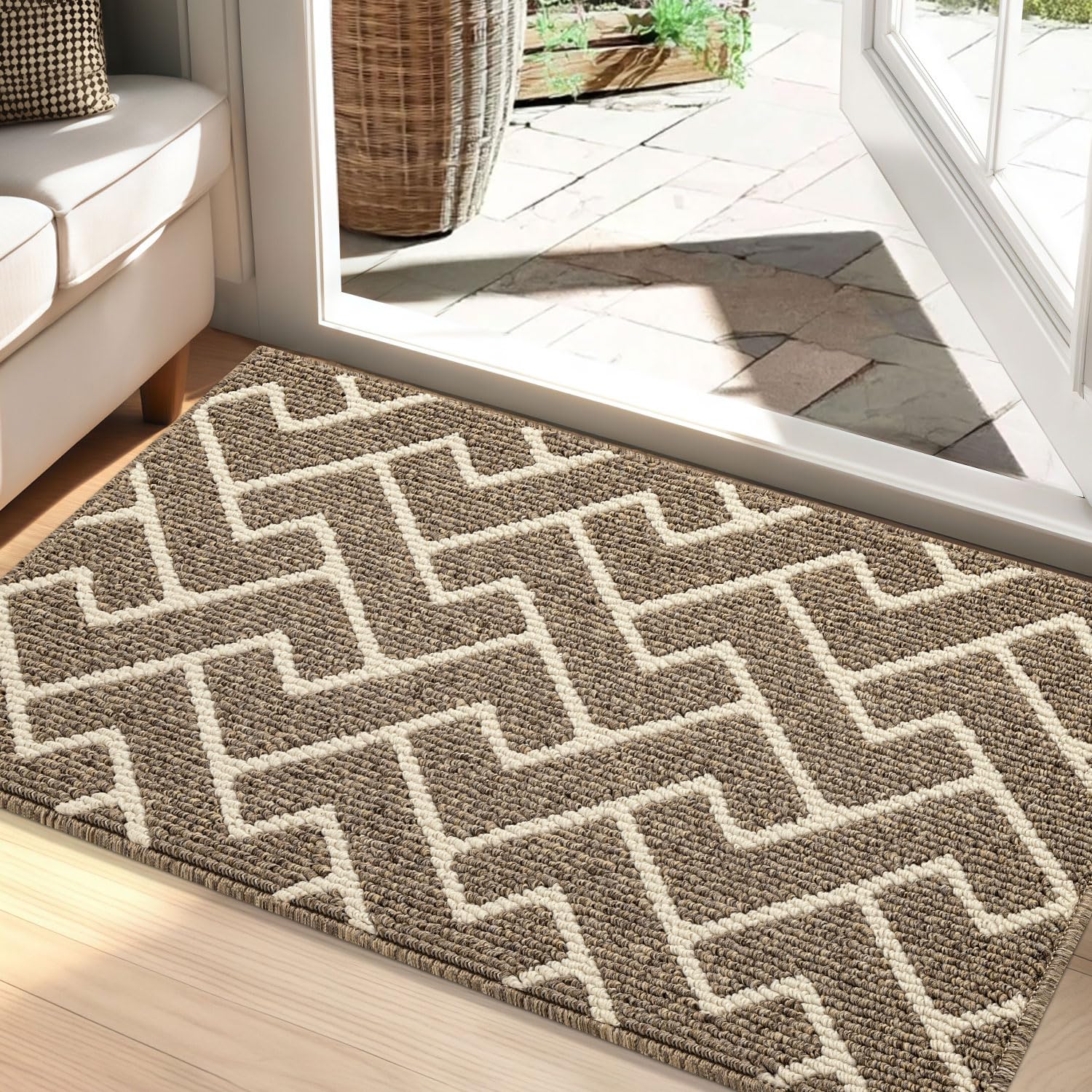 Biscpro Schmutzfangmatte 50x80 Fußmatte, Wasserdicht Schmutzabsorption Matte Fussmatte für Außen Innen Eingang, Garten, Teppich, küchenteppich