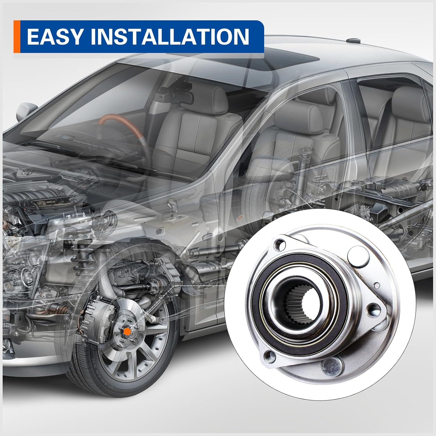 PAROD Pair Front/Rear 513289 Wheel Hub Bearing Assembly Compatible with 2010-2016 Cadillac SRX, 2011 Saab 9-4X w/Encoder ABS