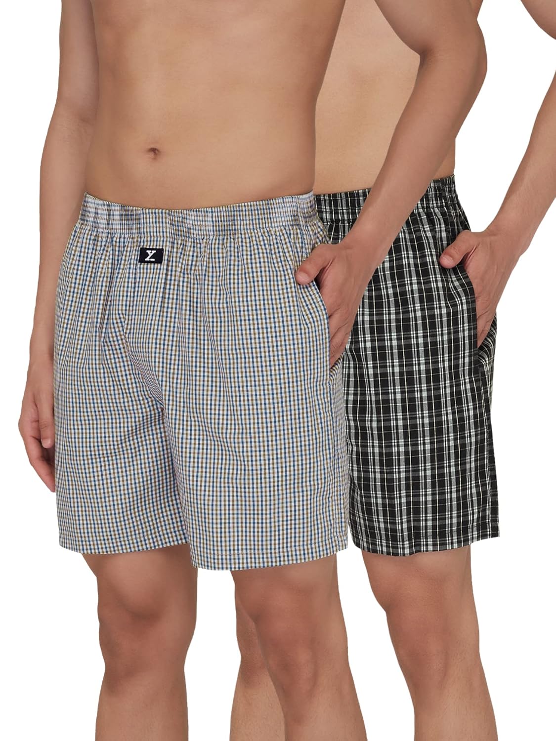 XYXX Men’s Checkmate Super Combed Cotton Regular Fit Boxer Shorts with No Marks Waistband & Dual Side Pocket (Pack of 2) XYXX Men’s Checkmate Super Combed Cotton Regular Fit Boxer Shorts with No Marks Waistband & Dual Side Pocket (Pack of 2)