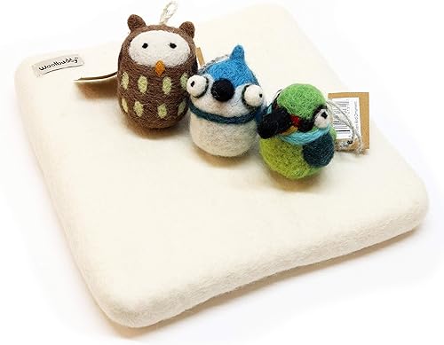 Miniatura 14 de Woolbuddy Almohadilla de fieltro de aguja, alfombrilla de lana azul de 10 x 10 x 1.5 pulgadas, base alternativa de espuma para manualidades