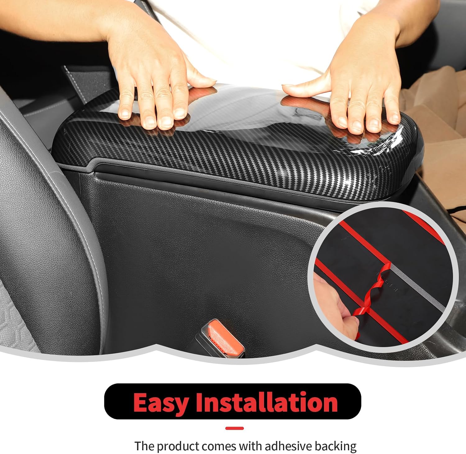 RT-TCZ Center Console Cover Armrest Box Trim Cover Decoration Interior Accessories for Chevy Colorado 2014-2022,for GMC Canyon 2014-2022 (Black Carbon Fiber)