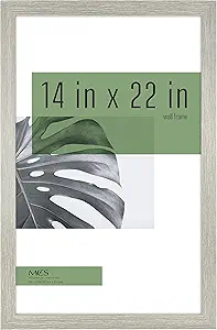 MCS Studio Gallery 14x22 Poster Frame Gray Woodgrain, Vertical & Horizontal Wall Hanging Large Picture Frame for Photos, Posters & Art Prints (1-Pack)