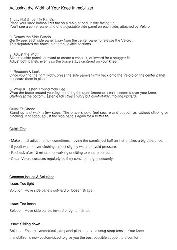 Miniatura 9 de Azmec Soporte de pierna recta, inmovilizador ortopédico de rodilla de tres paneles, paneles laterales ajustables de 12 pulgadas de largo, férula de