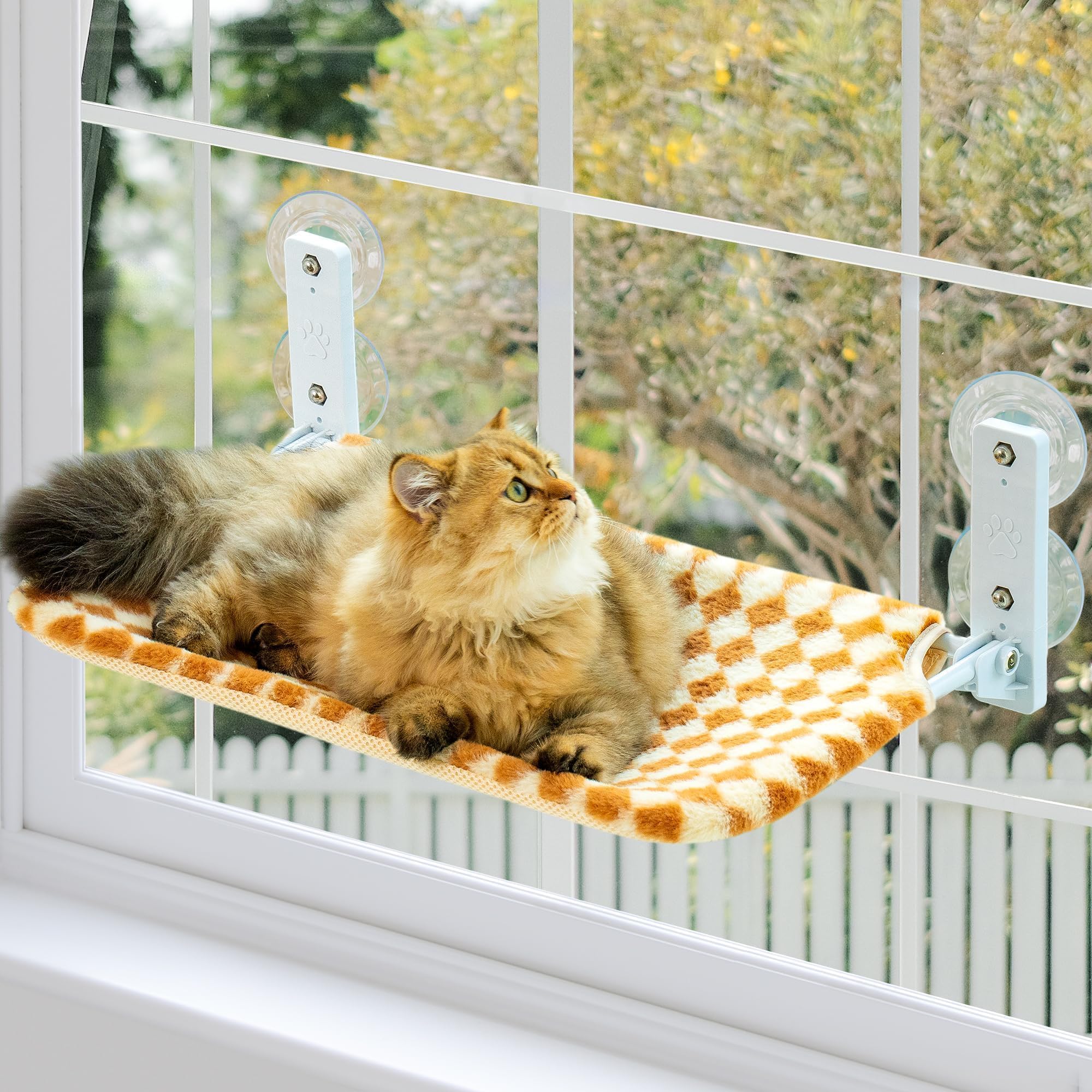 Cat Window Hammock Bed - Foldable Window Perch 54x30cm with Powerful Suction Cup up to 18kg, Cat Hammock for Indoor Cats with Reversible Washable Cover โ image 1