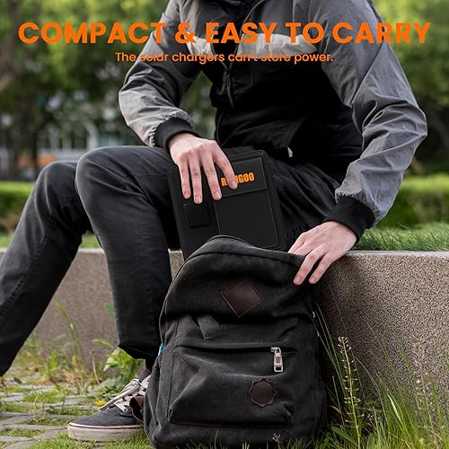 Miniatura 6 de REDIGOO Cargador de panel solar portátil de 10 W, mini paneles solares con salidas USB-C compatibles con tabletas de teléfono celular, cargador