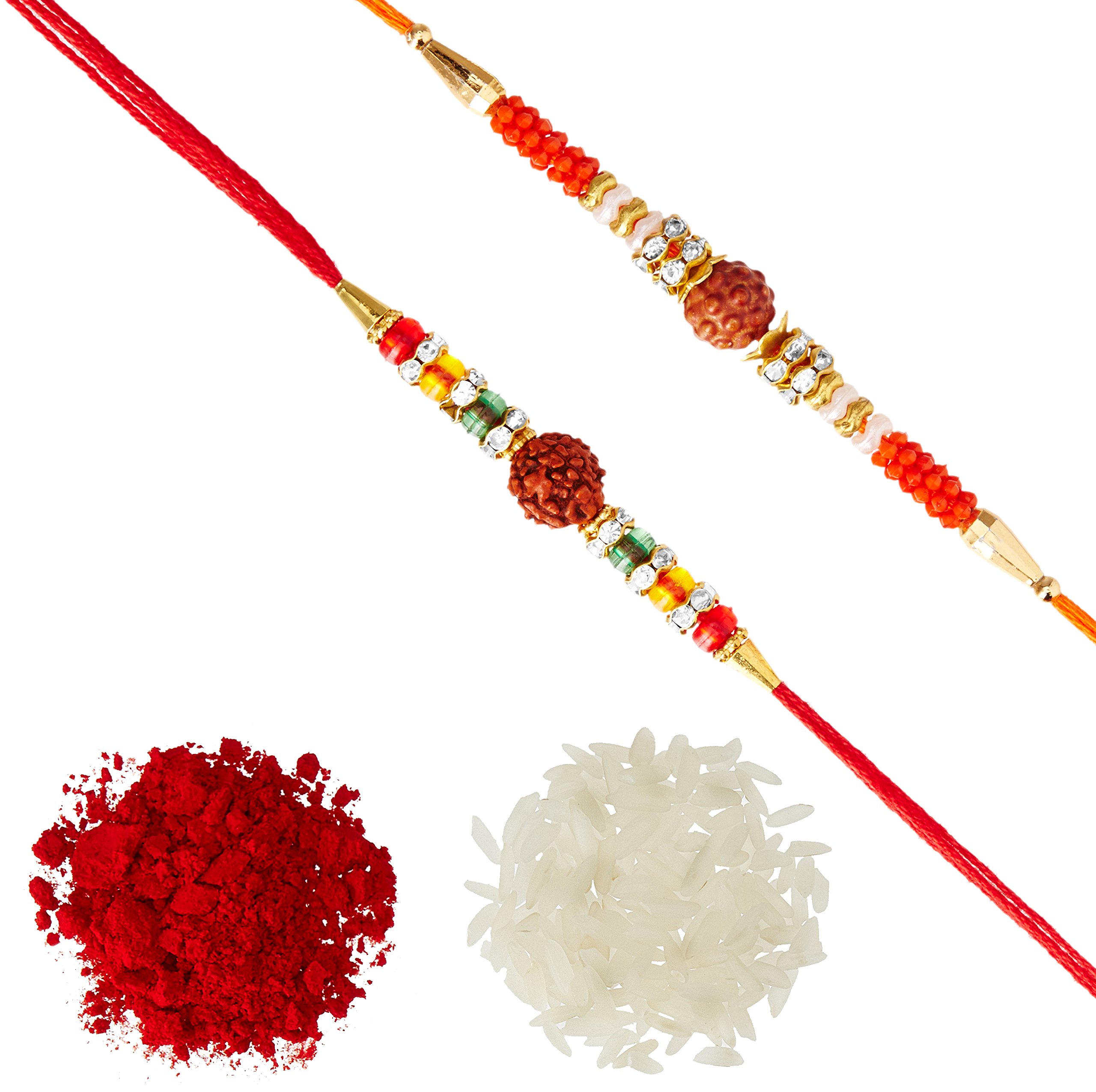 Aheli Rakhi Mens Rudraksha AD and Plastic Ring Rakhi with Roli Chawal Tilak (R2P29) Pack of 2 (B07FCMFWSC) Amazon Price History, Amazon Price Tracker