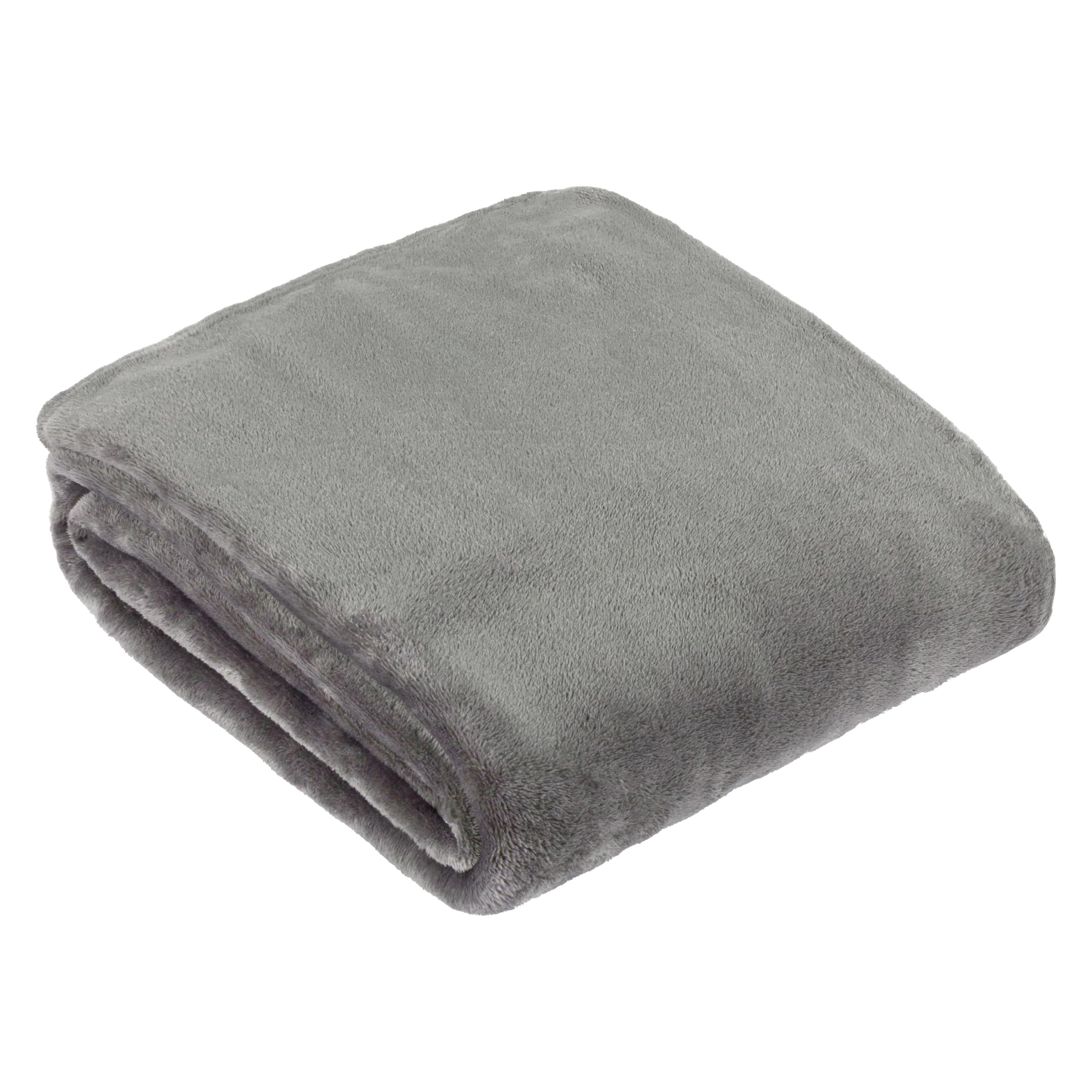 Furn. Charcoal Harrow Fleece Throw – Silky Soft Lightweight Flannel Blanket For Bed Or Sofa ( - 140X180cm)