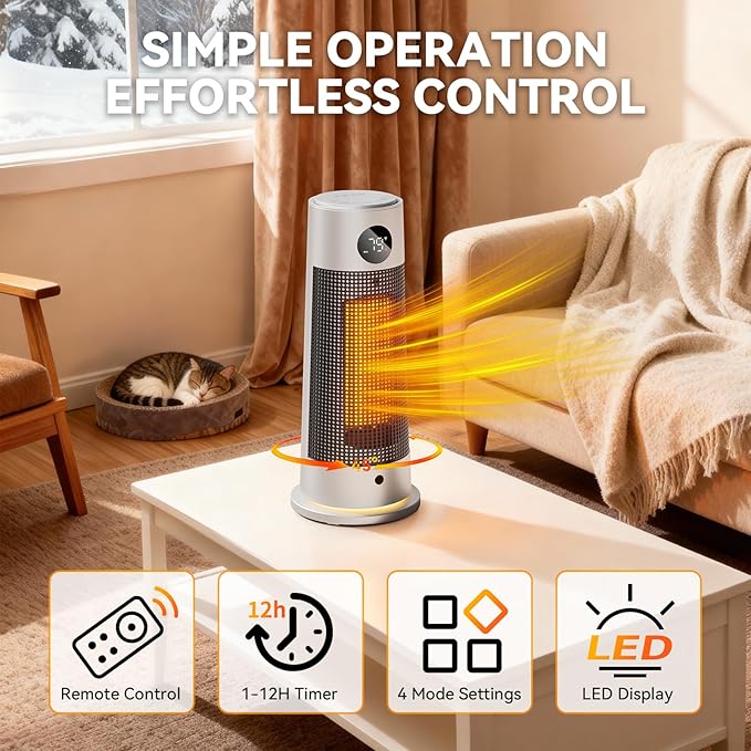 Calefactor Eléctrico Portátil Cerámico PTC 1500W 120V miniatura 6