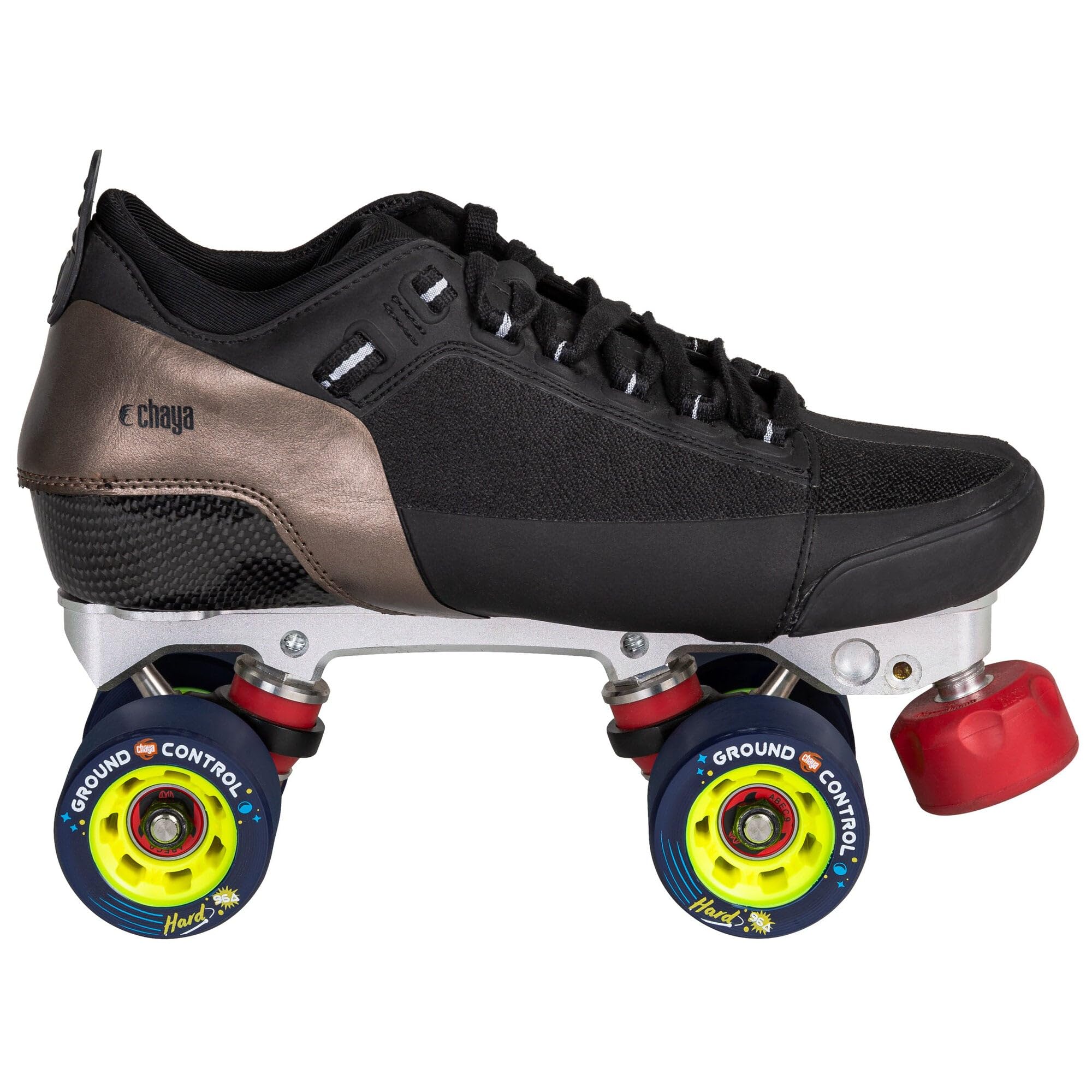 Chaya Patins à roulettes Eclipse - Pour homme et femme - Look rétro - Pour rollers disco - Noir et bronze