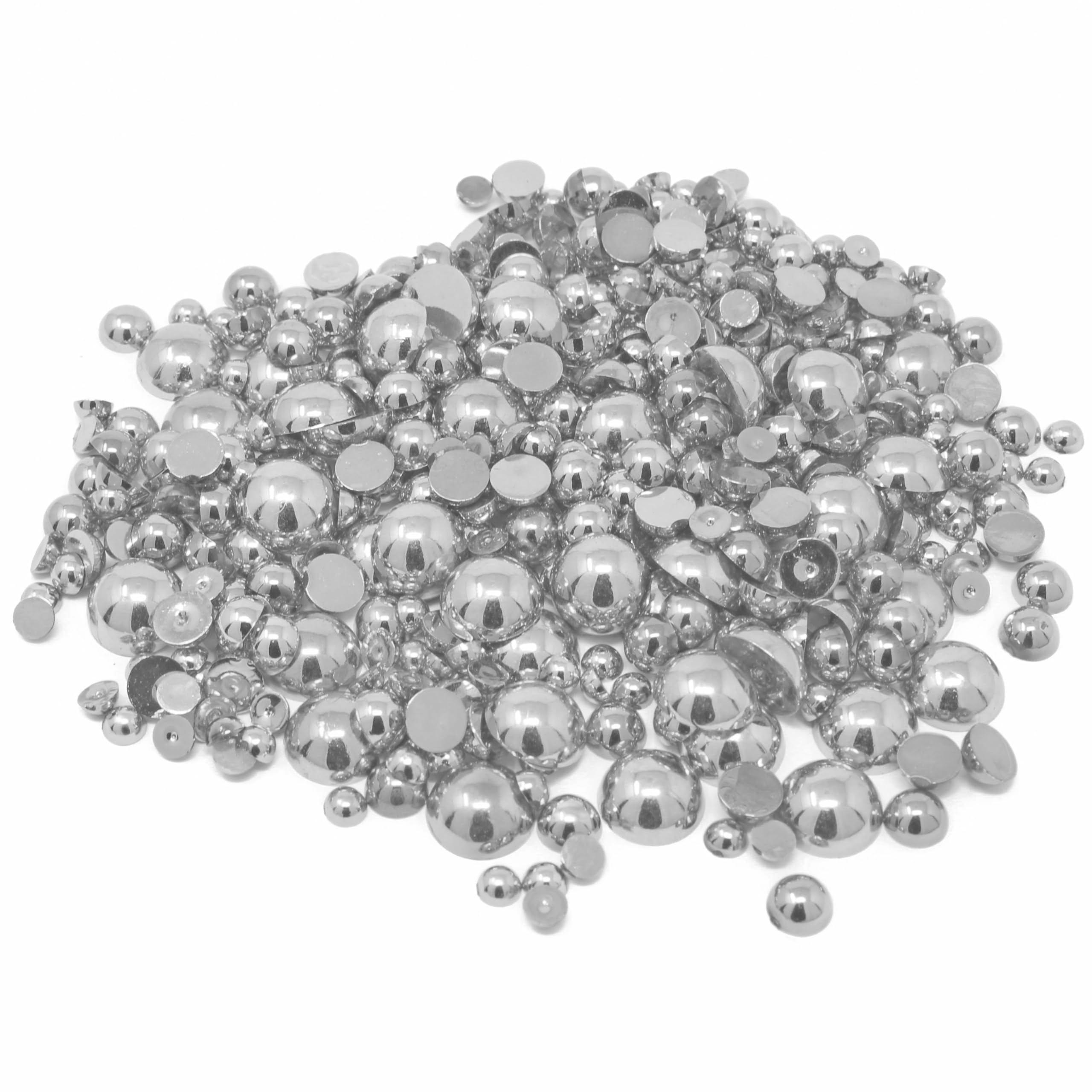 Special Touches Silver Mini Resin Mixed Size Half Pearls Cardmaking Flatback Embellishments 500 (Approx) Per Pack