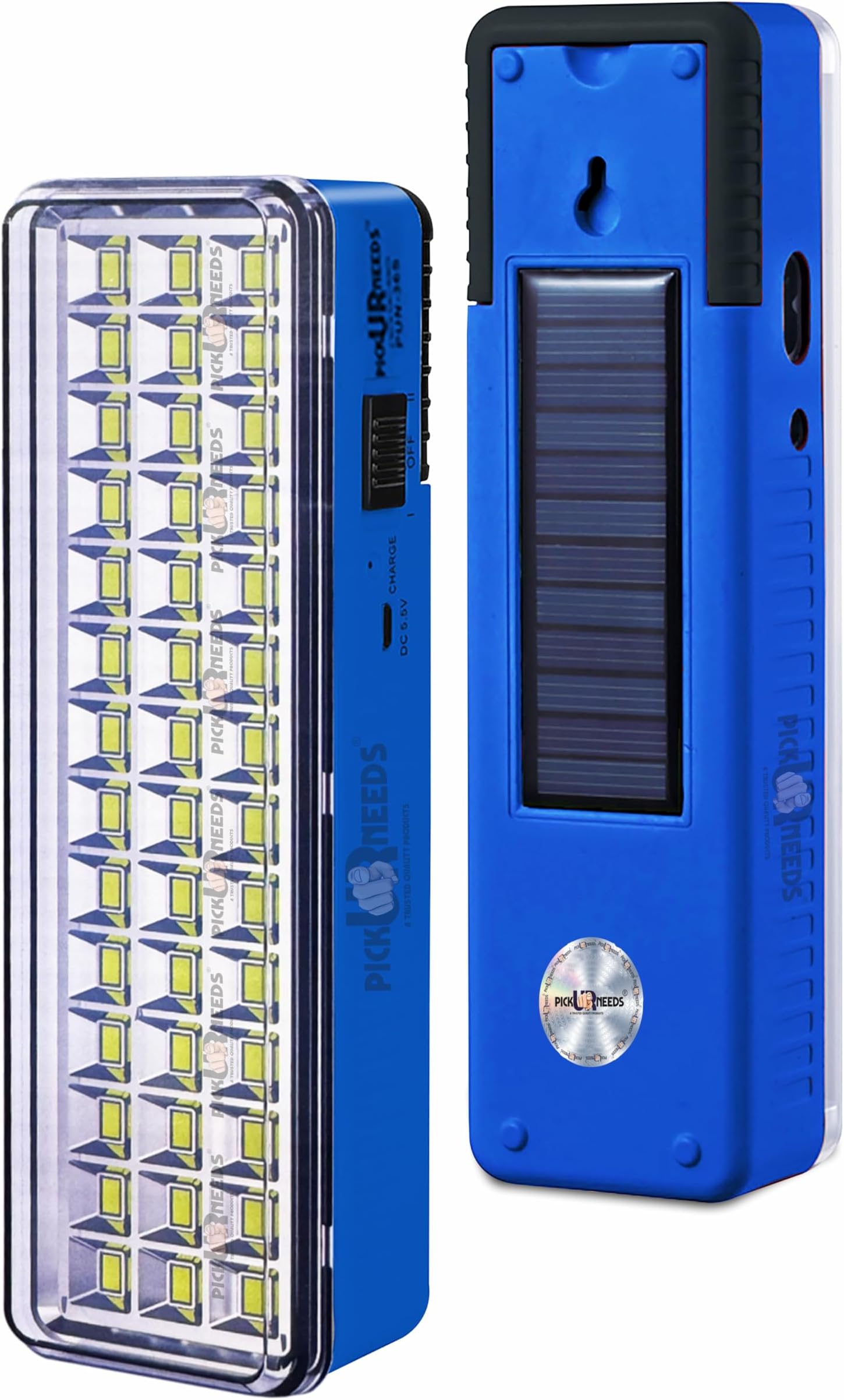 Pick Ur Needs Solar Rechargeable Emergency LED Lantern Light for Home | 42 SMD Super Bright Tube Light with Battery Backup, DC & Solar Charging Support