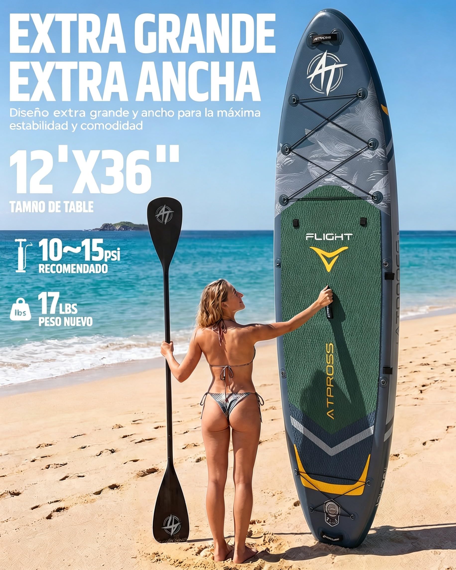 Tabla de Paddle Surf Hinchable con Asiento de Kayak y Accesorios, 366x92cm Sup Extra Ancha y Estable, Carga 240kg, Kayak Hinchable para 2 Personas, Ideal para Yoga, Pesca y Surf