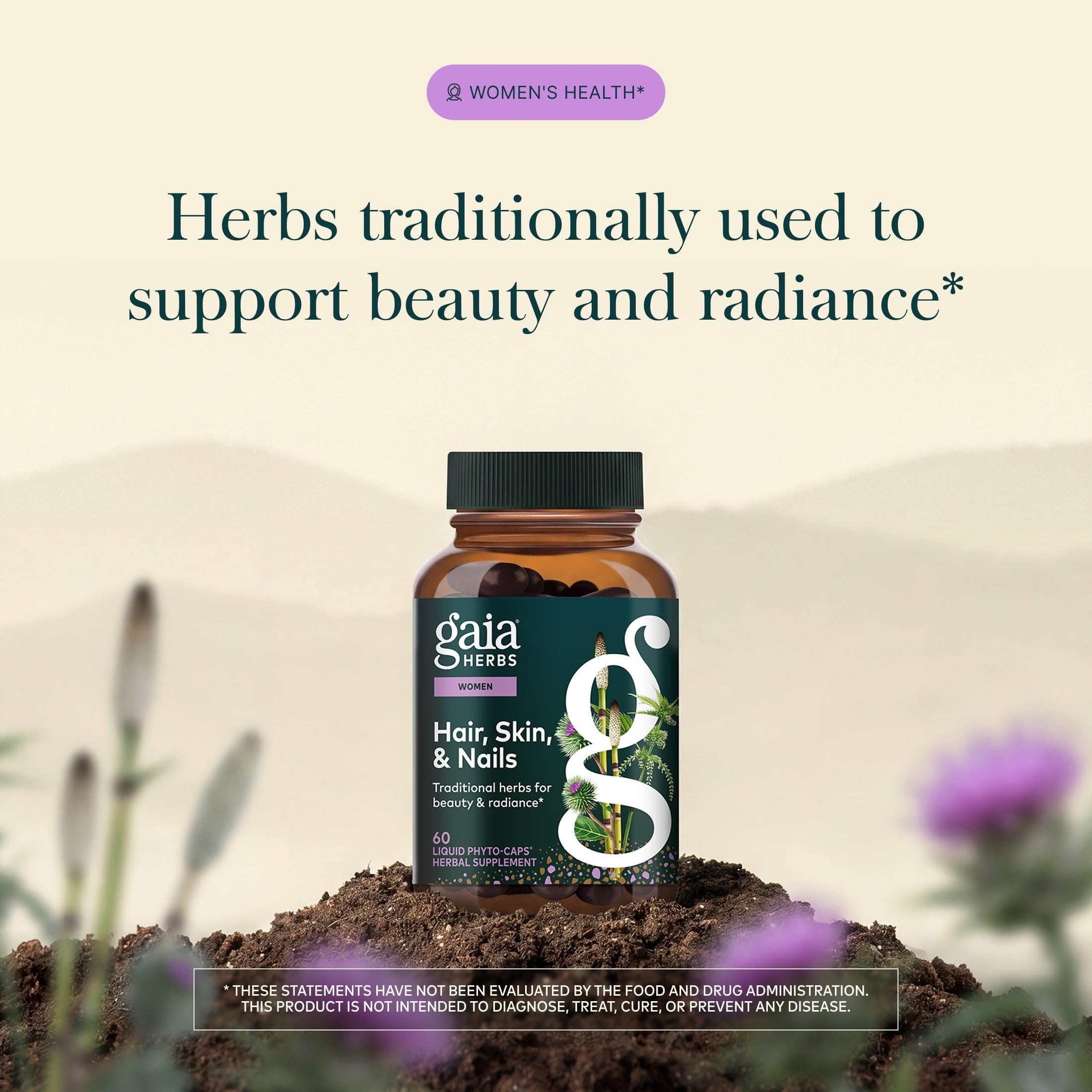 Gaia Herbs Hair, Skin & Nails, 60 Vegan Capsules, 30 Servings — Amazon image 3