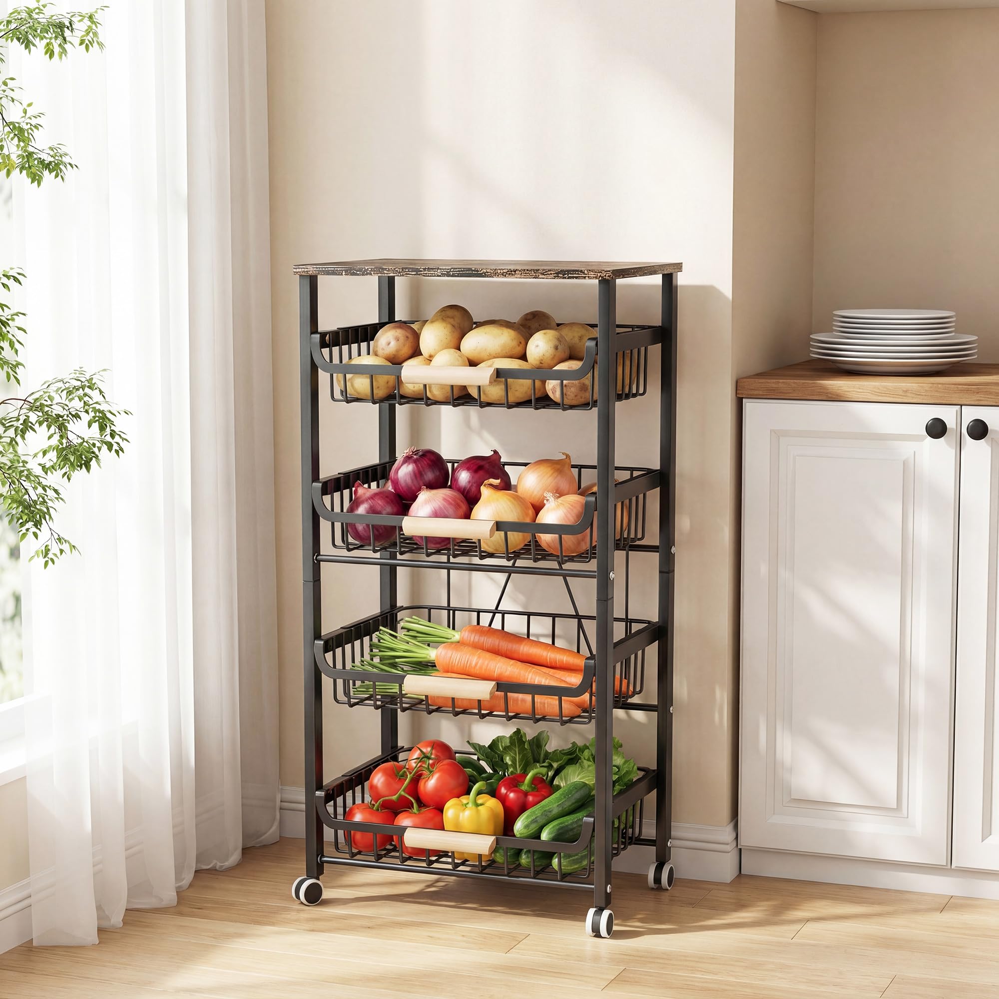 Sauder 【アメリカ老舗家具メーカー】木製マガジンラック付きキャビネット 英国のアンティーク家具、天板や棚に物が飾れる木製のマガジンラック(j