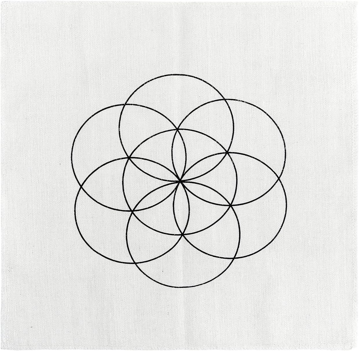 Top Plaza Printed Cotton Cloth Seed of Life Sacred Geometry Crystal Grids Altar Cloth