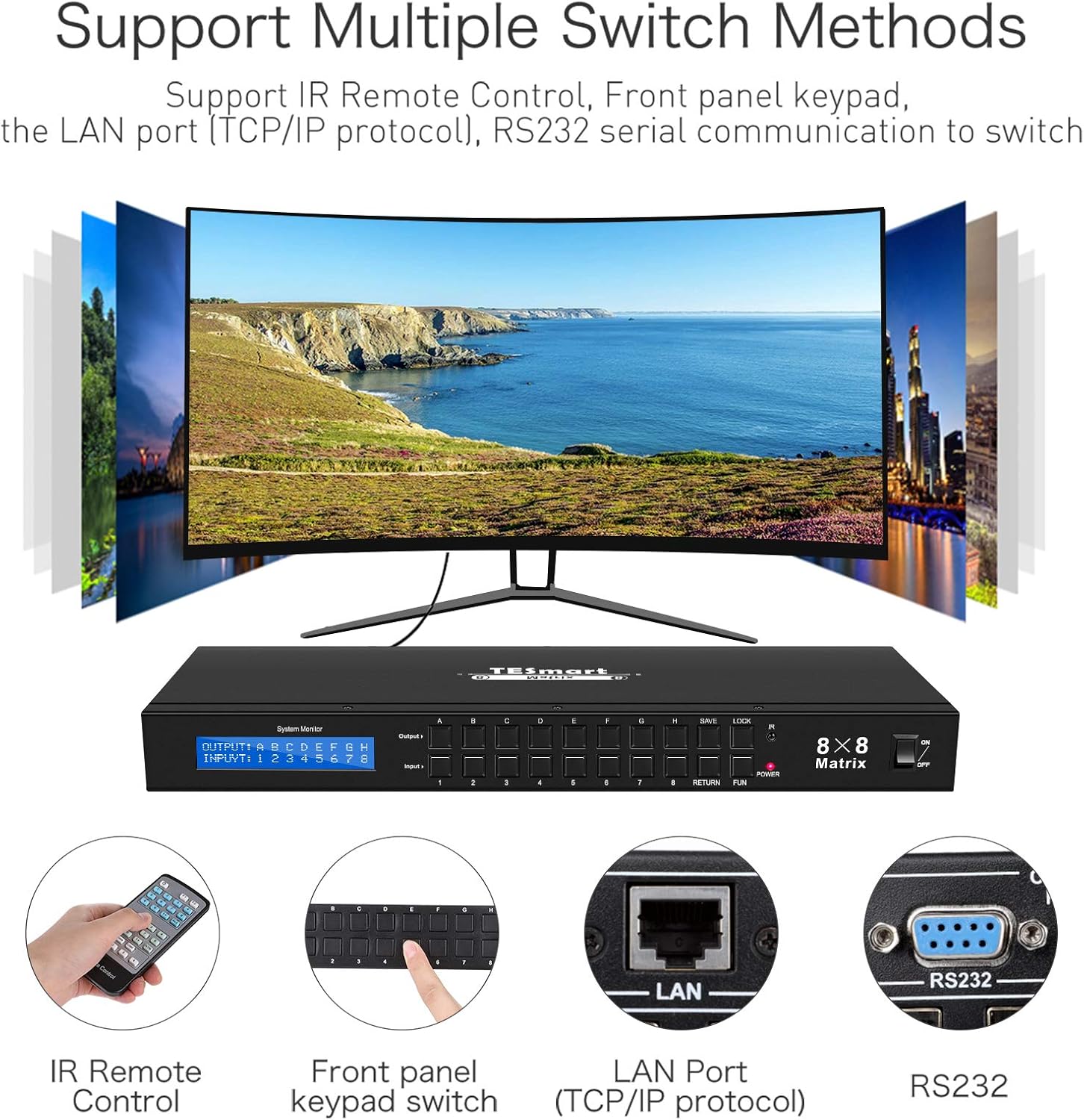 Popular TESmart Rack Mount Ultra HD 4K HDMI 8X8 Matrix Switcher Supports 4Kx2K@30HZ,1080P@60Hz,3D&Deep Color,LAN Port Control,HDMI 1.4 Limited TESmart Rack Mount Ultra HD 4K HDMI 8X8 Matrix Switcher Supports 4Kx2K@30HZ,1080P@60Hz,3D&Deep Color,LAN Port Control,HDMI 1.4