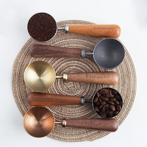 Miniatura 9 de Easyworkz Diego - Cafetera de café expreso de acero inoxidable de 12 tazas de 17.5 onzas, cuchara de café retro de acero inoxidable con mango de