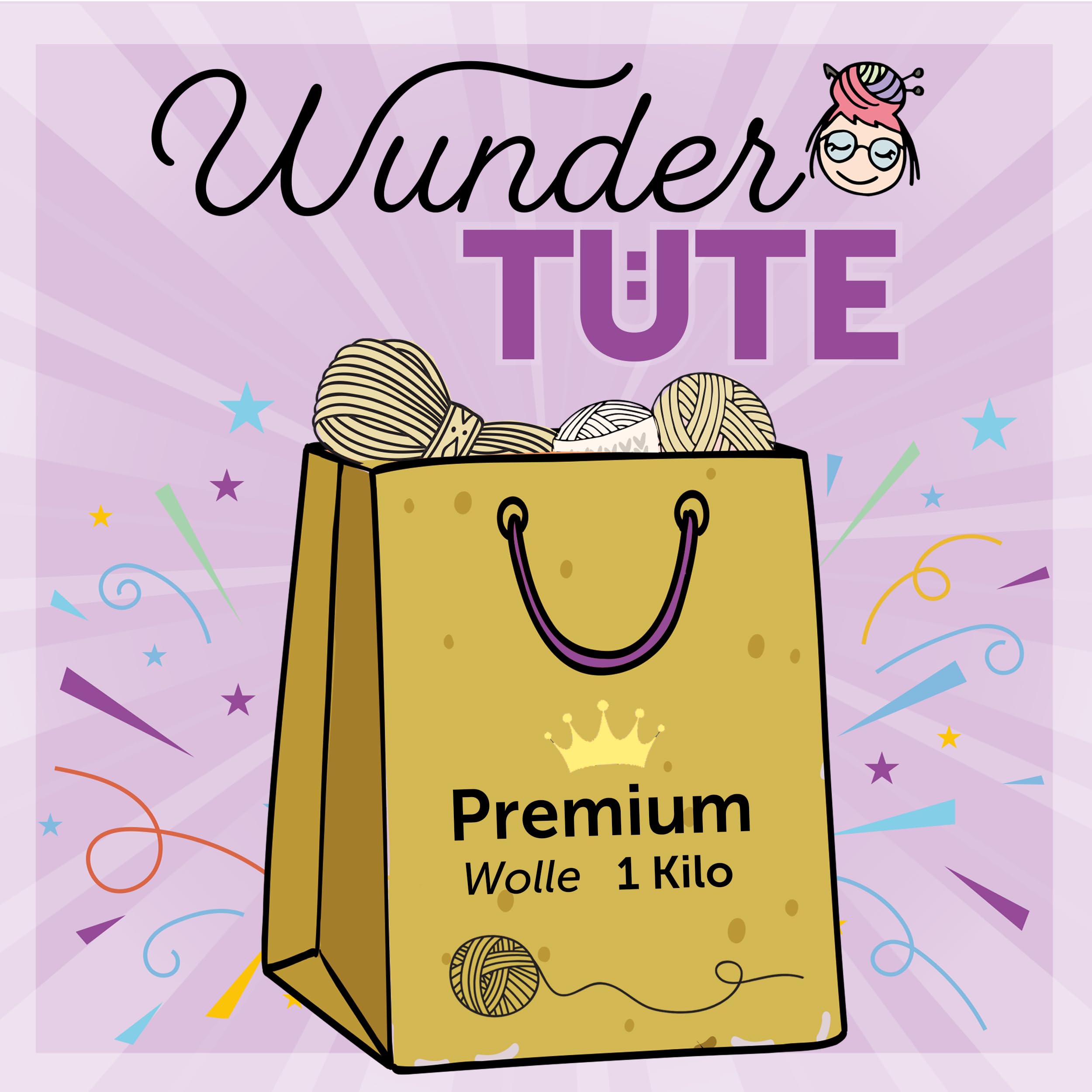 Frida's Wollhaus Wundertüte 1 kg Premium Wolle hochwertige Markenqualität Neuware Wollpaket Mischpaket Überraschung Garn Stricken Häkeln