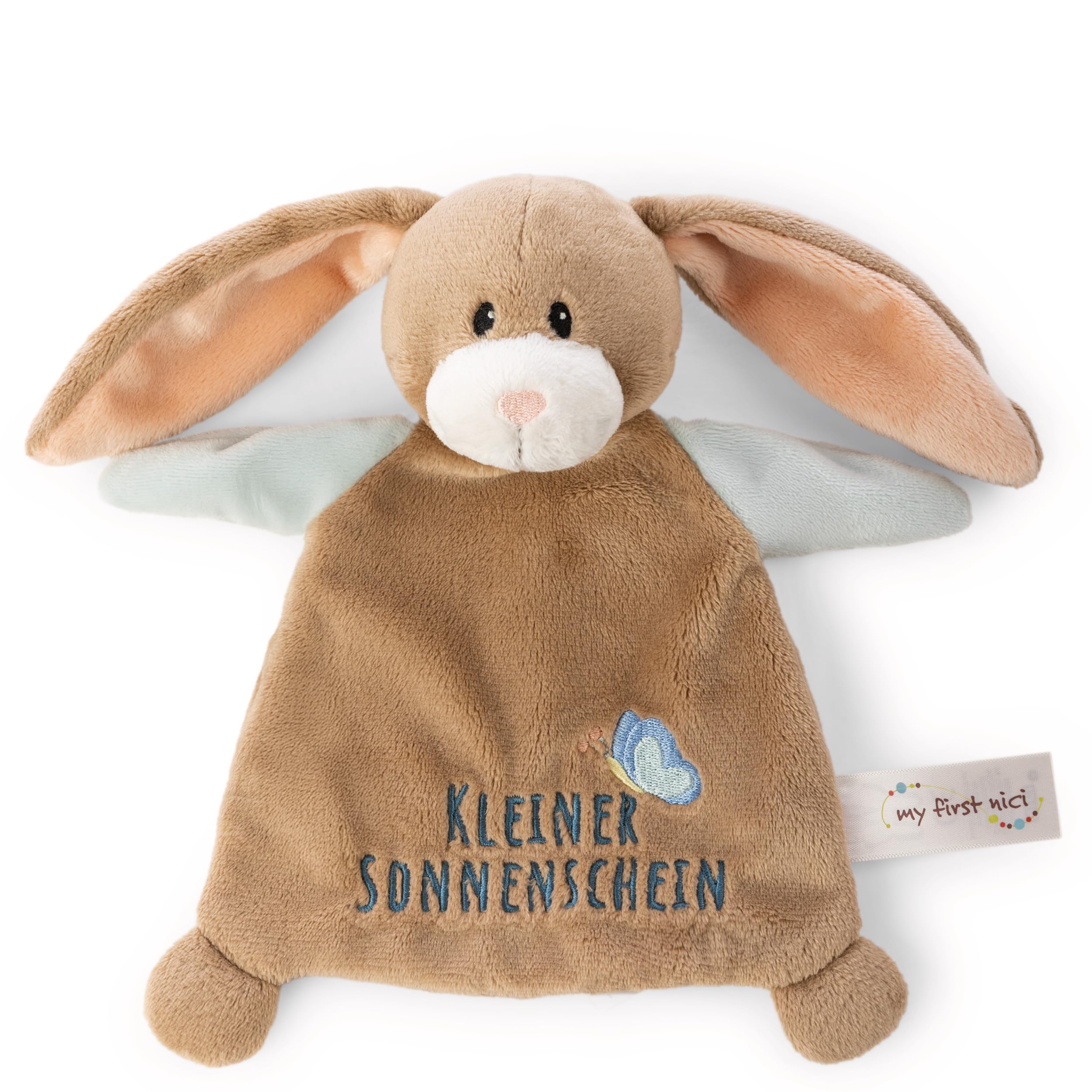 NICI Schmusetuch Hase Lopino „Kleiner Sonnenschein“ 20x17cm - braun - Kuscheltuch für Babys & Kleinkinder, Baby Kuscheltier Schnuffeltuch für Mädchen & Jungen - 62980 - 2