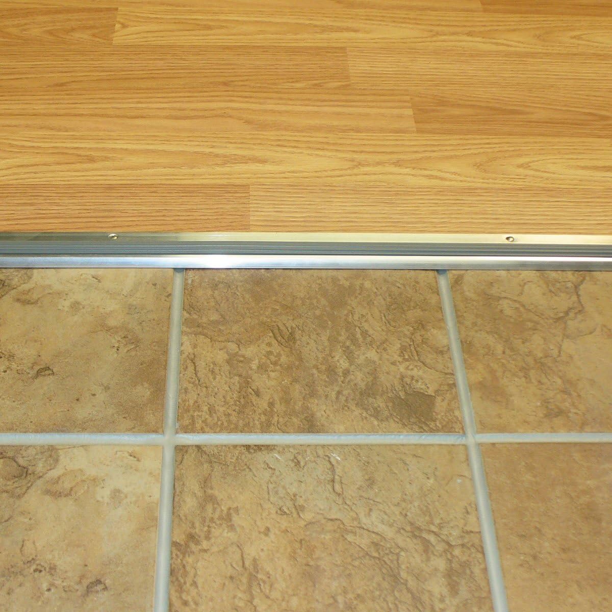 M-D Building Products 8243 M-D 0 Low Mini Heavy Duty Threshold with Replaceable Vinyl Insert, 36 in L X 1-3/8 in W, x 1-3/8" W x 7/16" H, Aluminum - Door Thresholds - 