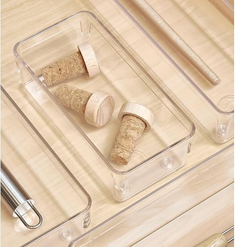 Miniatura 2 de iDesign Solución organizadora de cajones de plástico reciclado 3 x 6 x 2 pulgadas, contenedor transparente