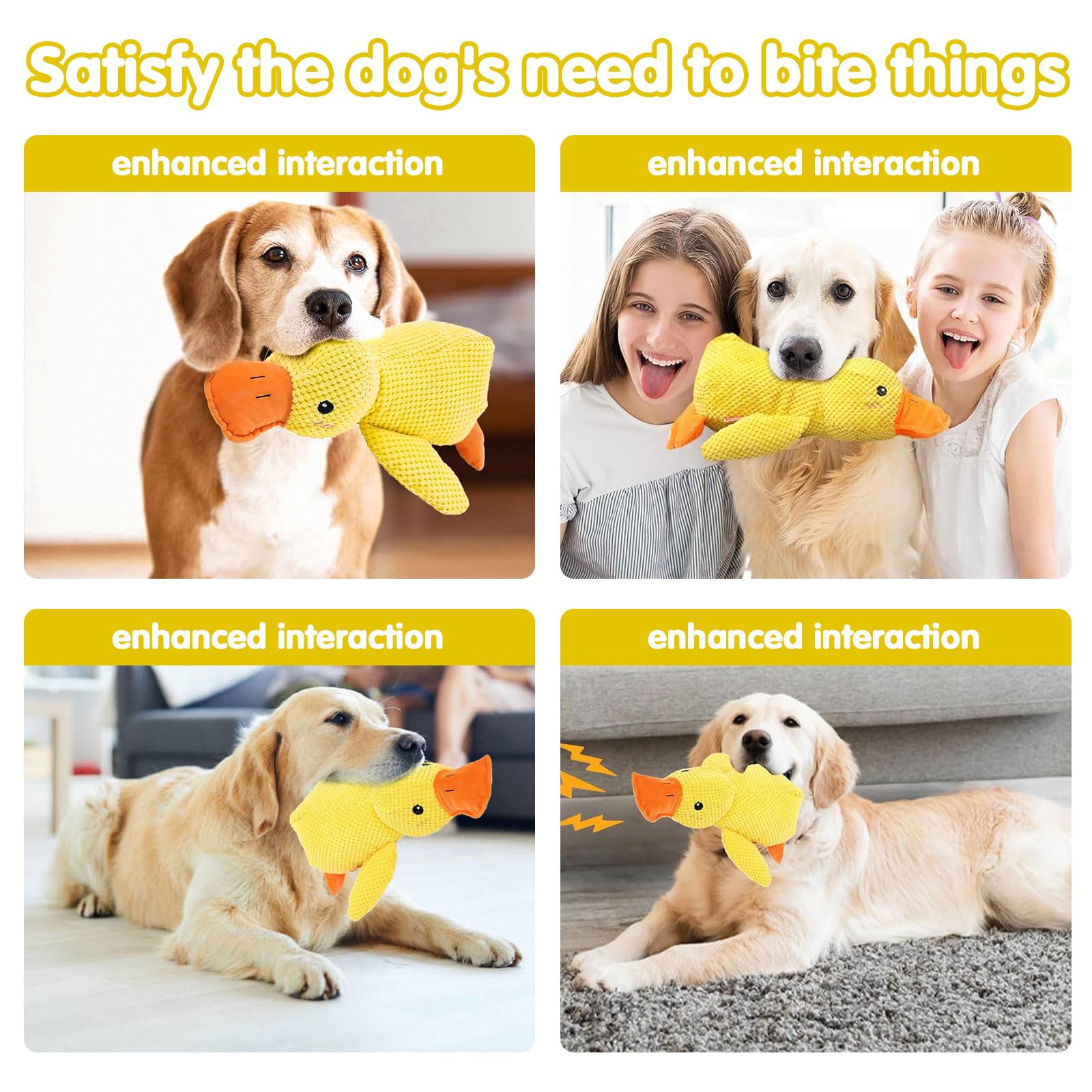 Jouet Canard Anti-Stress pour Chien, Jouet Sonore en Peluche, Calmant et Interactif pour Chiens Petits et Moyens