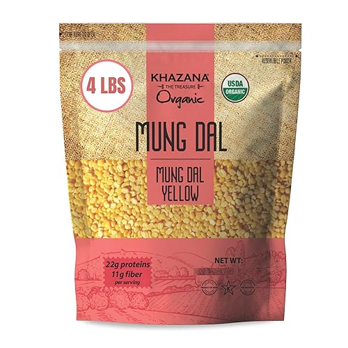 Organic Mung Dal (4 libras) - Frijoles divididos pequeños amarillos