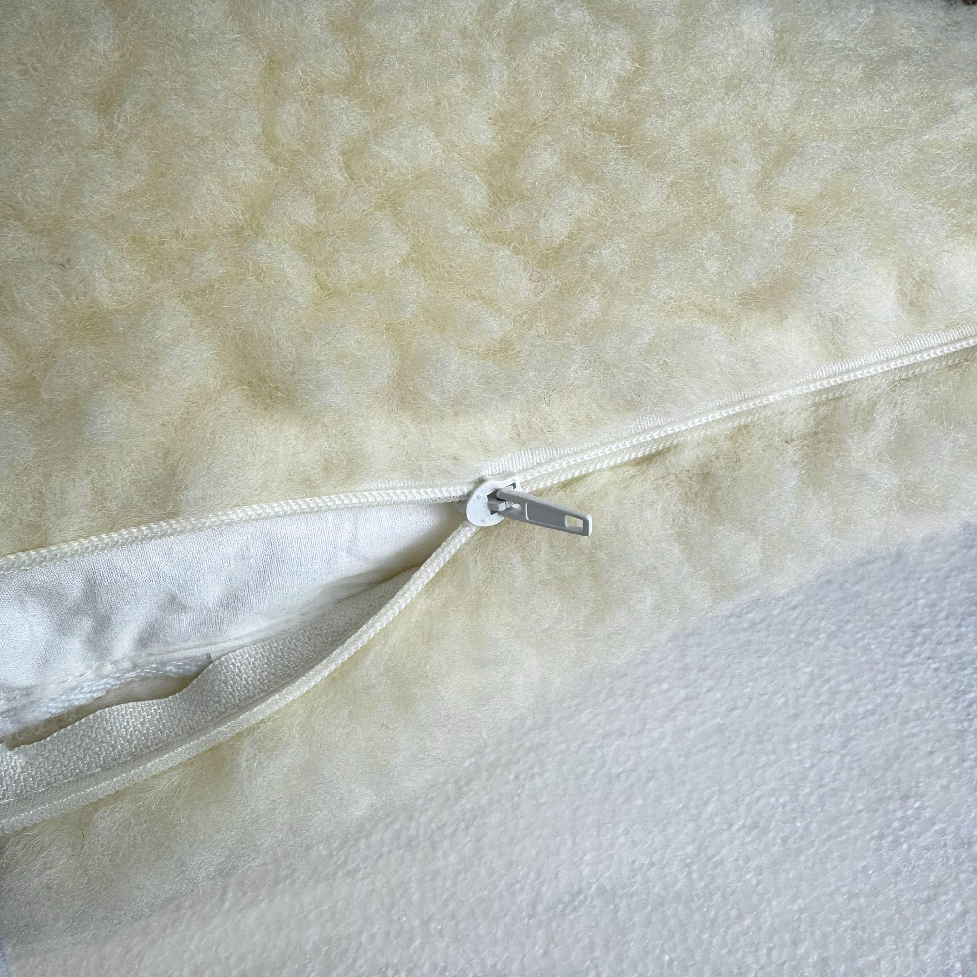 due federe per cuscino 100% lana vergine Merino agnellata, MADE IN ITALY (80x50cm)