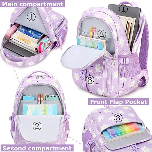 Miniatura 4 de Leaper - mochila escolar para niñas, mochila informal, bolsa de viaje con bolsillos laterales