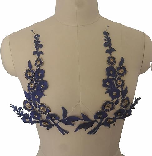 Miniatura 5 de Parches de flor de ciruelo, apliques de flores bordadas, parches para planchar para reparación de costura bordados para ropa de bricolaje, vestidos,