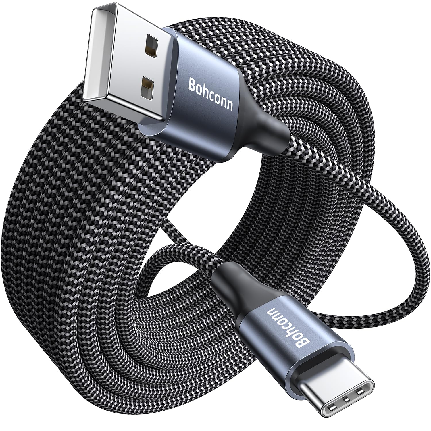 Bohconn USB C Kable 10M, Extra Lang USB C Ladekabel Nylon PS5 Controller Ladekabel USB Typ C Kable für Samsung Galaxy S22/S21/S20,Note 10 9 8,PS5,LG V30 V20 G6 G5,Moto,Huawei P30 Mate30,Sony Xperia XZ