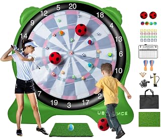UBALANCE Giant Inflatable Dart Board for Adults, 6ft Outdoor Yard Games with 26 Sticky Balls, Soccer Tennis Golf Fun, Carnival Backyard Party & Lawn Sports
