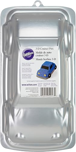 Miniatura 2 de Wilton Molde para pastel de automóvil, molde para pastel de cumpleaños 3D para niños, plata, aluminio