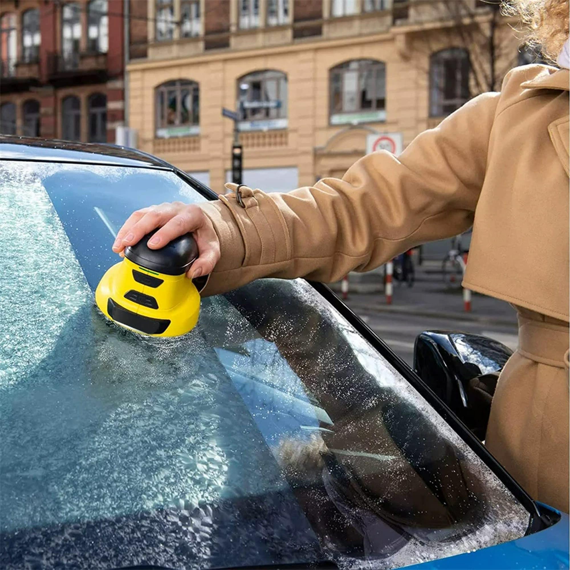Rascador de hielo eléctrico, removedor de parabrisas motorizado inalámbrico con disco giratorio de 200 RPM para una rápida eliminación de heladas y nieve para conducción en invierno