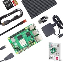 Raspberry Pi 5 8GB RAM Starter Kit – Passives Aluminiumgehäuse, MicroSD 64GB, USB-C Netzteil, HDMI Kabel & Adapter, 2in1 Cardreader, CAT6 Netzwerkkabel – Sofort Einsatzbereit