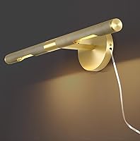 Vista 19 de Luz de cuadro roscada de cableado fijo, luz de cuadro de latón de 24 pulgadas para pared, luces de arte doradas regulables, aplique giratorio