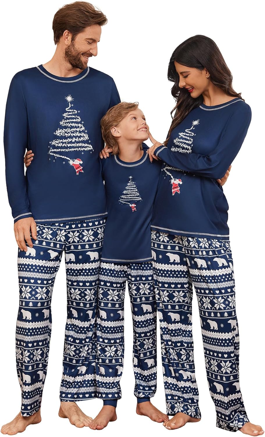 Ekouaer Matching Family Sets Christmas Pajamas Set Xmas PJS Sleepwear Soft Christmas Matching Jammies
