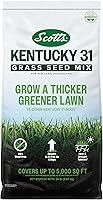 Scotts Kentucky 31 Grass Seed Mix: Thicker, Greener Tall Fescue Blend for New Lawns & Overseeding, Covers 5,000 sq ft