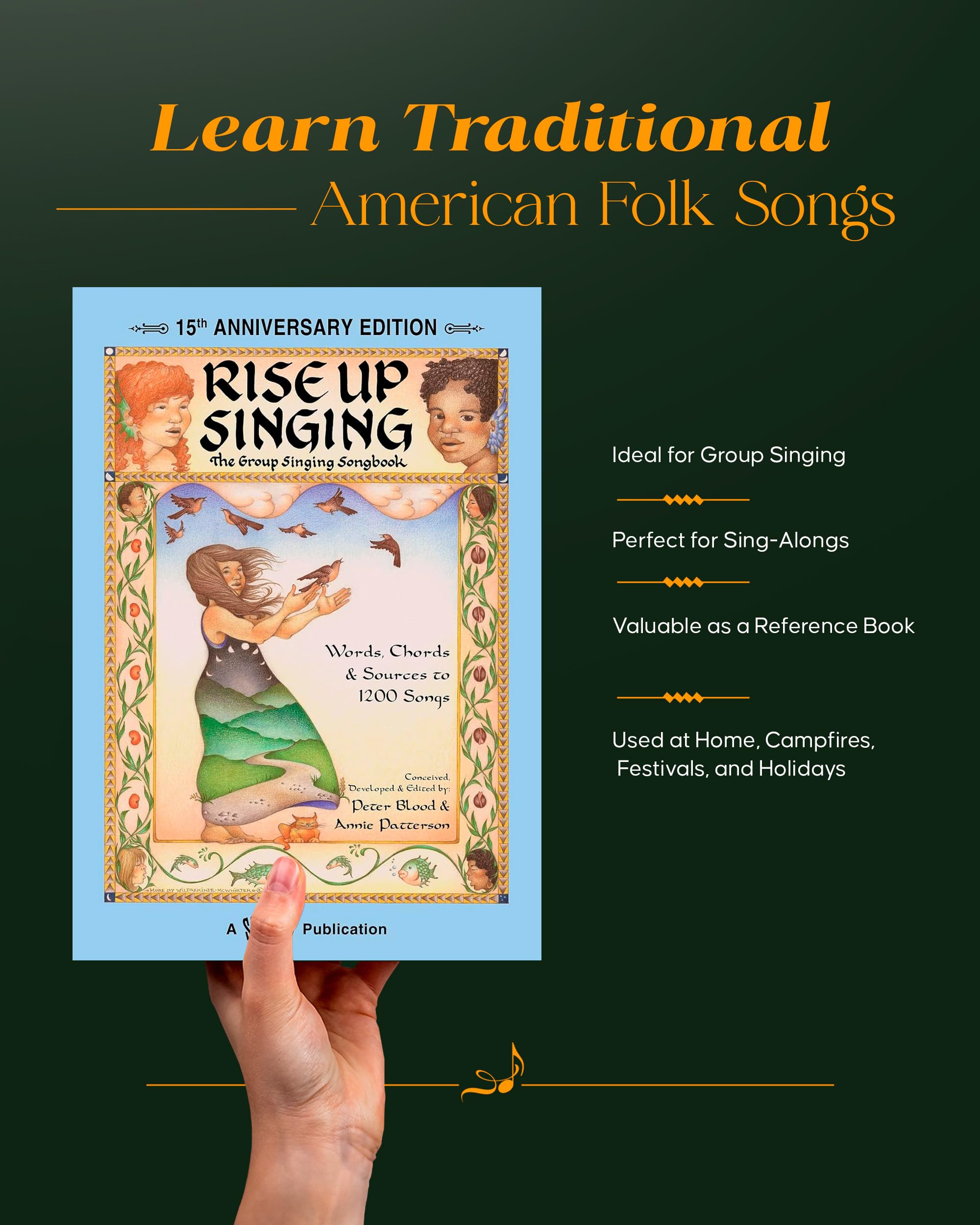 Rise Up Singing 15th Anniversary Edition Songbook | 1200 Folk and Group Singing Songs with Lyrics and Guitar Chords | Vocal Melody and Chord Book for Camp, Choir, and Community Music - Image 4
