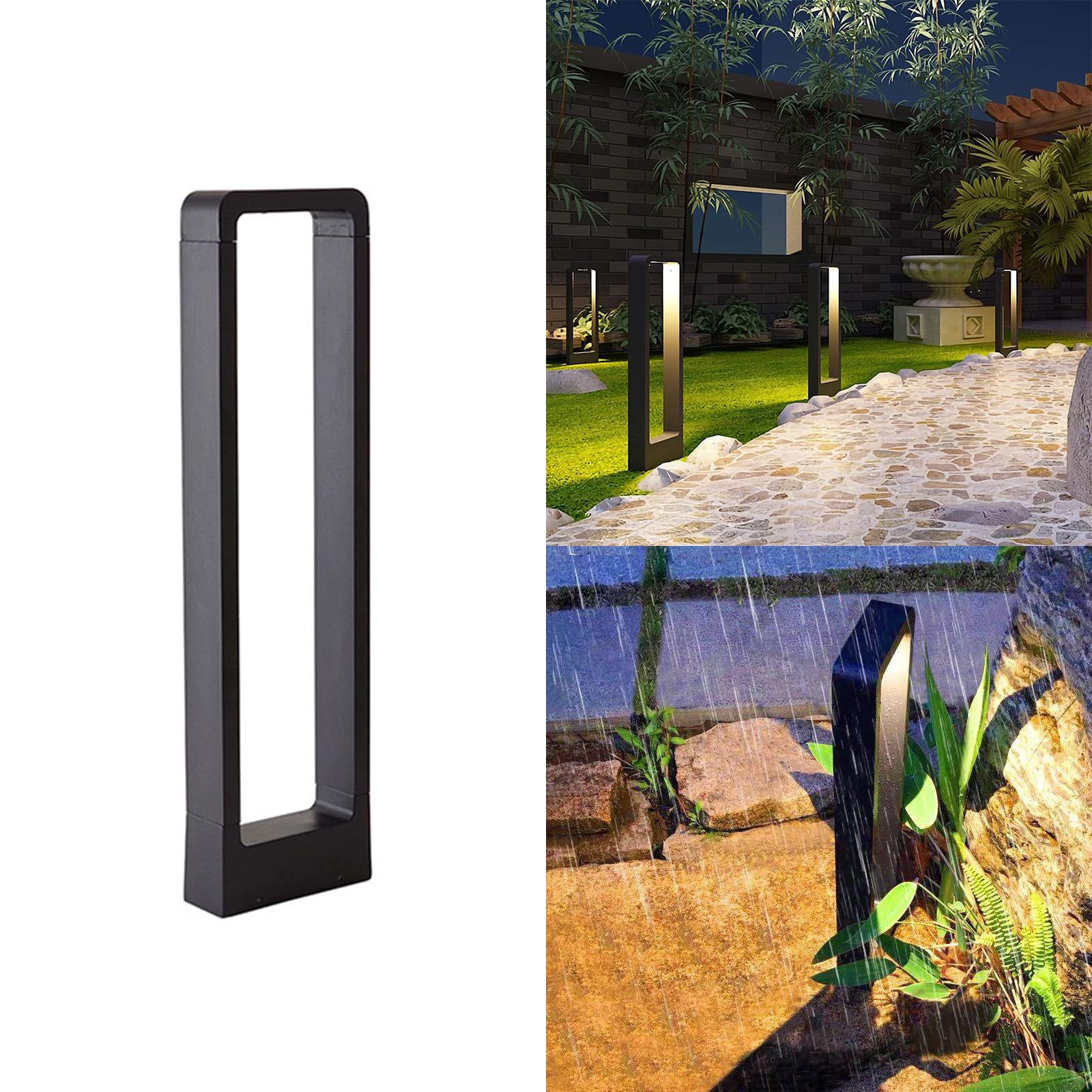 Alpinaluz Baliza LED Exterior 10W 65cm - Lámpara de Pie para Jardín y Caminos con Luz Cálida 3000K - Baliza Moderna en Aluminio Negro IP65 con Iluminación Descendente para Patio y Entrada