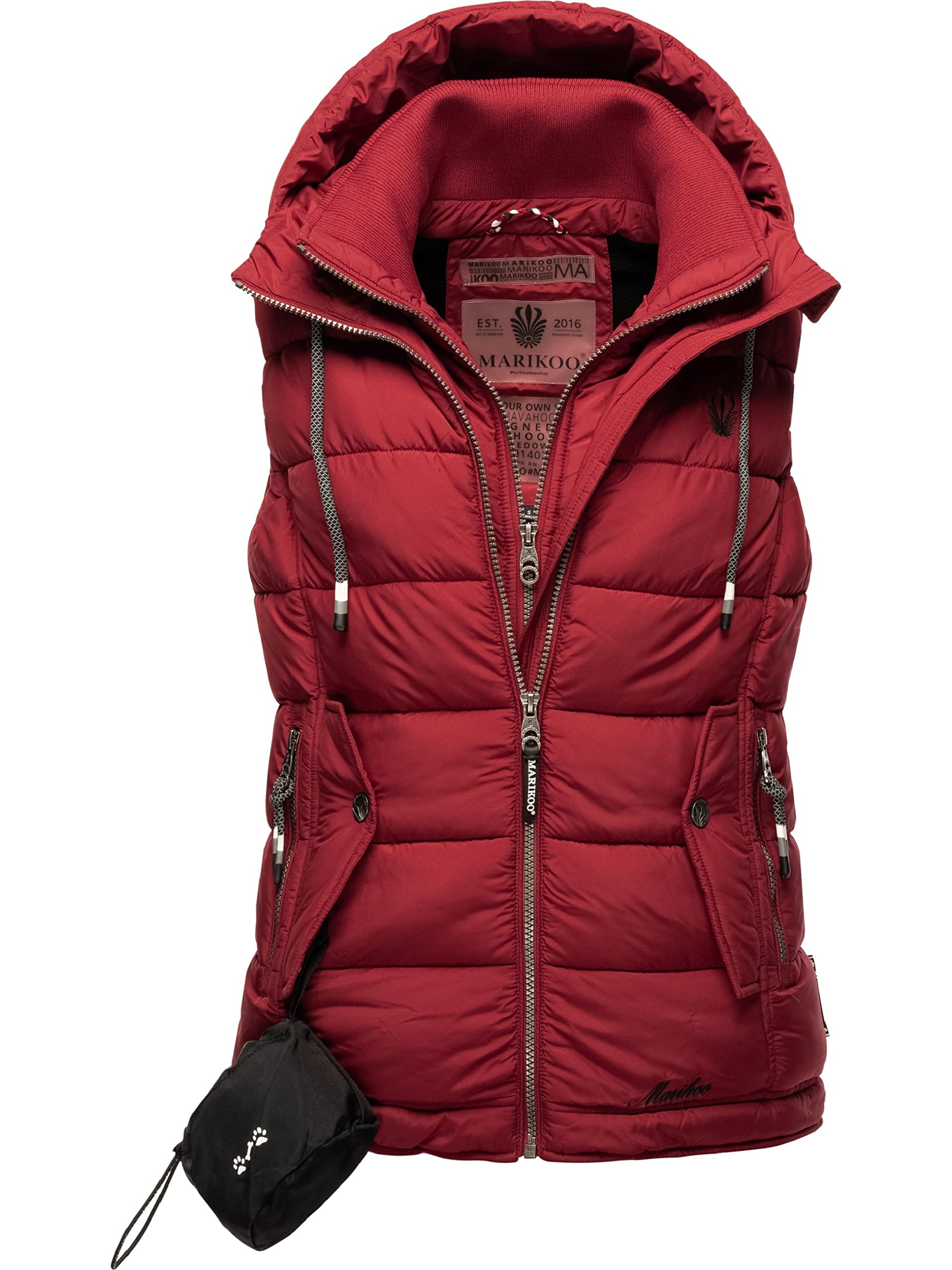Marikoo Women's Blood Red Taisaa Lightweight Transition Vest With Hood Xs - 3XL, S