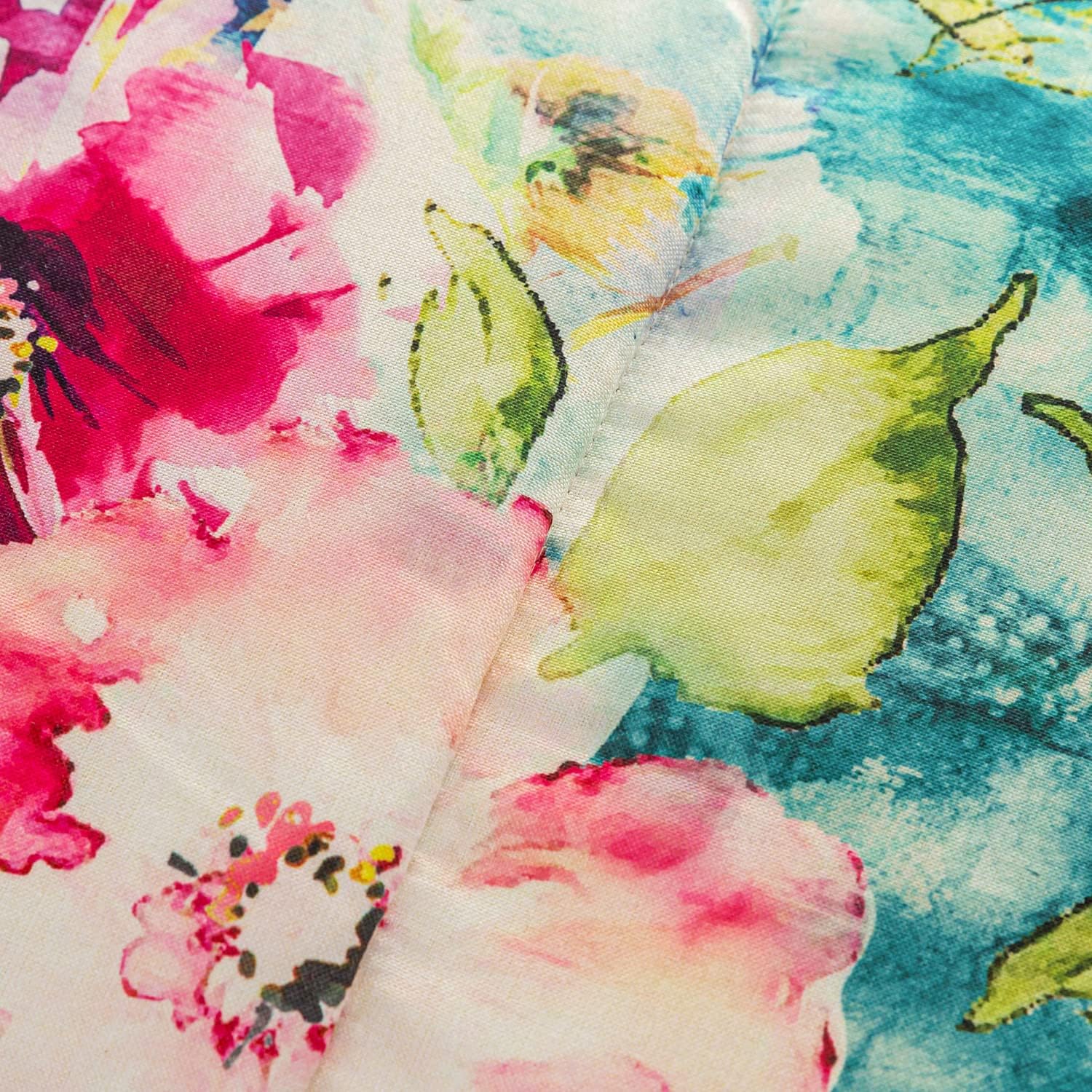 Set of 4 Outdoor Dining Chair Cushions, Comfort Patio Seating Cushions, 44 x21x4.5 inch, Single Welt and Zipper (Watercolor Flowers)