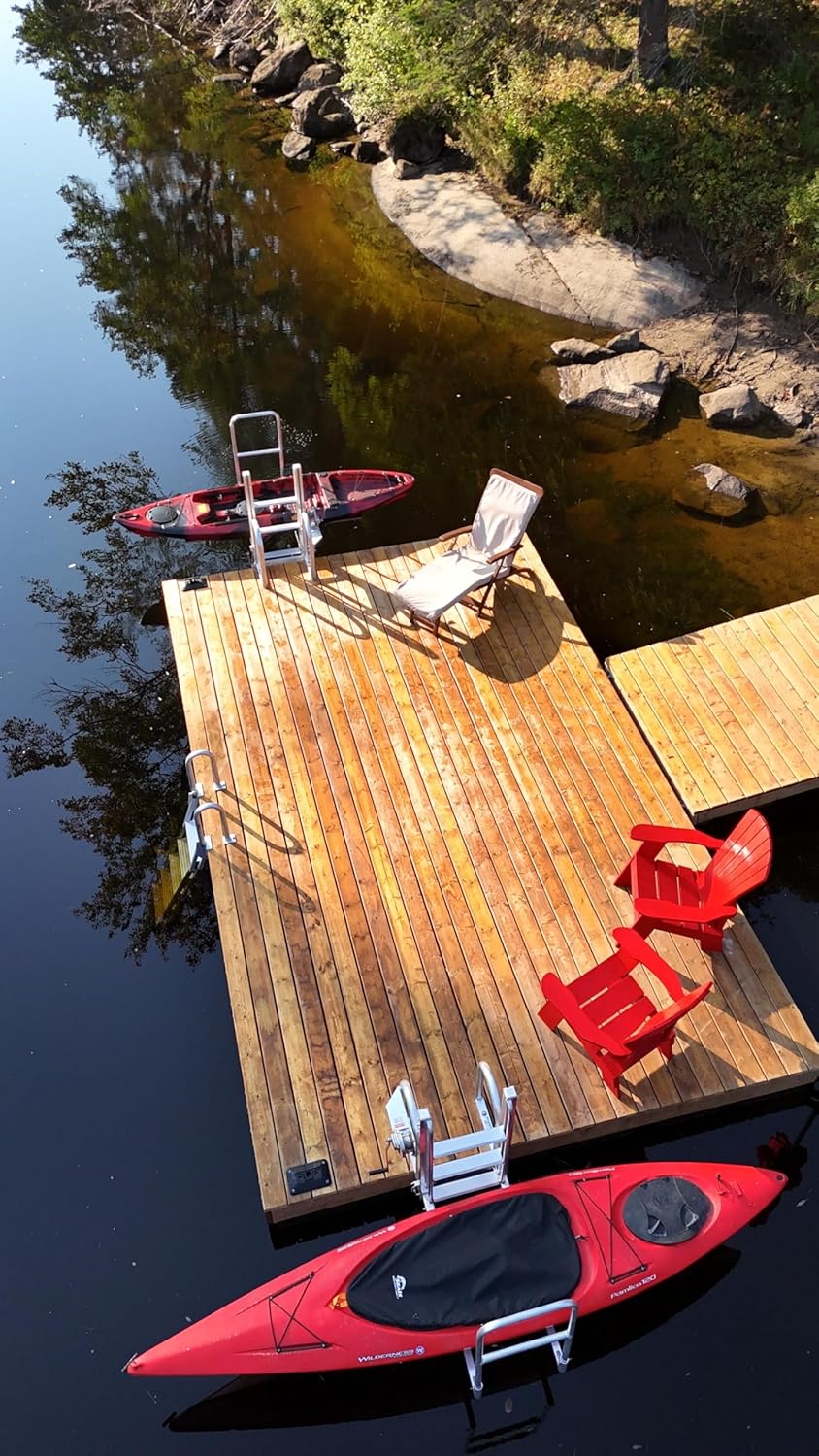 Golden Kayak Launch® – Safely Launch Kayaks, Canoes & Paddleboards, for Fixed Docks – Durable Aluminum Frame