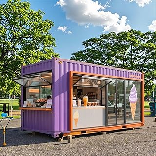 Expandable Prefab Tiny Home, Assembly Mobile Container Shop – Modular Movable Coffee Bar & Contemporary Convenience Store House, Steel Kiosk for Restaurants, Retail & Events