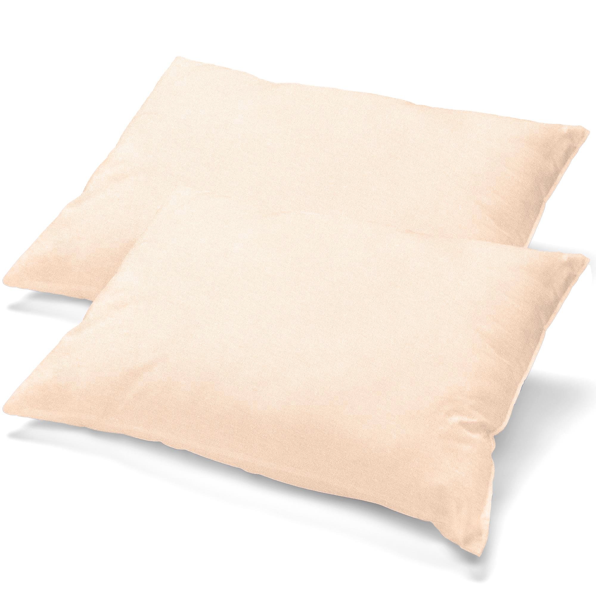 aqua-textil Classic Line Baumwolle Kissenbezug 2er-Set 40x60 Natur Kissen Bezug Reißverschluss Jersey Kissenhülle
