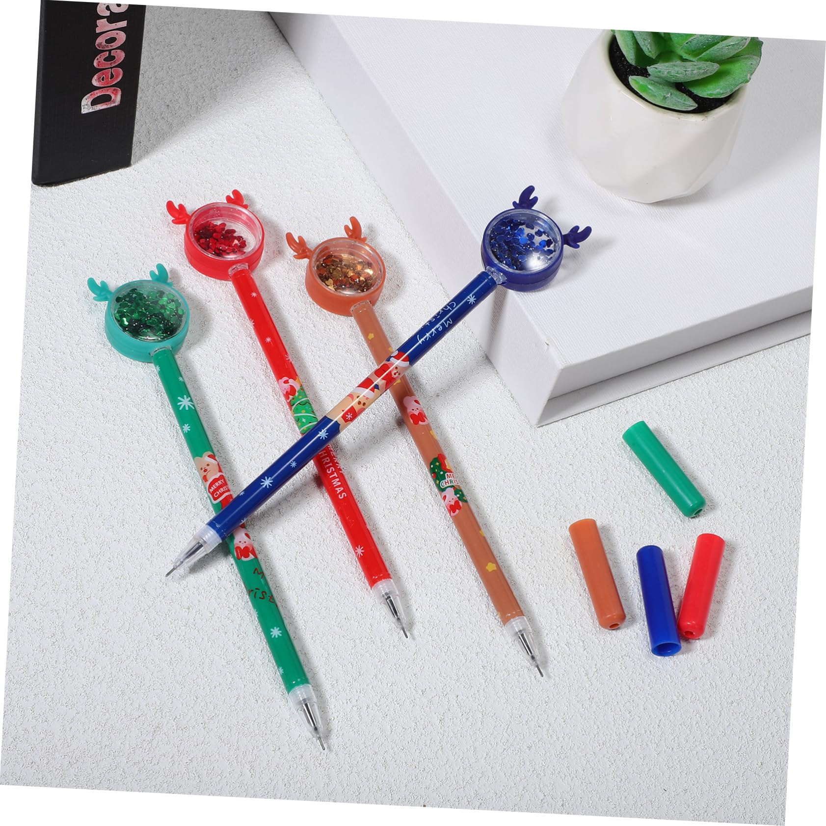 KOMBIUDA 36 Pièces Lot De Stylos Gel Stylos Écriture De Noël Paillettes Brillantes Cadeaux De Fête Pour Papeterie Et Fournitures De Bureau